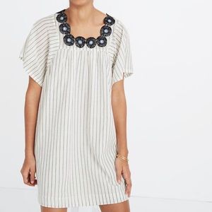 Madewell embroidered butterfly dress in Stripe